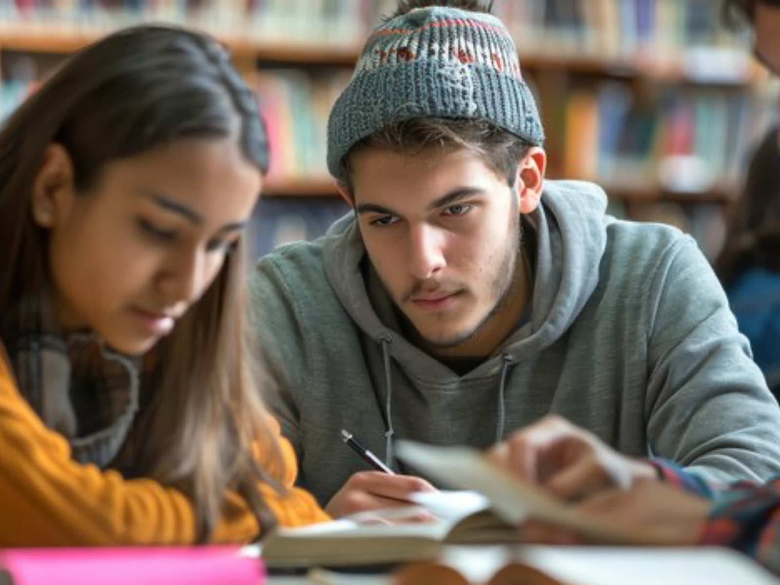 Students collaborating in an effective study group session